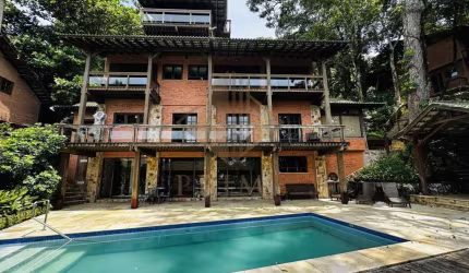 Casa para Venda em Guarujá, Morro Sorocotuba, 3 dormitórios, 3 suítes, 8 banheiros, 5 vagas