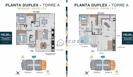 Apartamento Duplex com 3 dormitórios à venda, 150 m² por R$ 777.000,00 - Martim de Sá - Caraguatatuba/SP