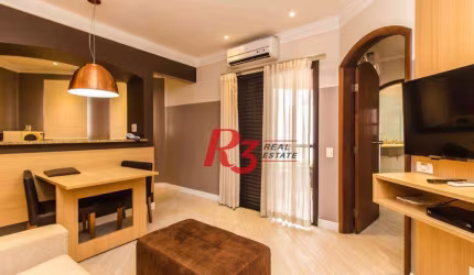 Flat com 1 dormitório à venda, 50 m² por R$ 450.000,00 - Gonzaga - Santos/SP
