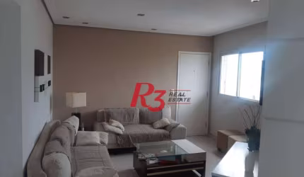 Apartamento com 3 dormitórios para alugar, 105 m² por R$ 5.876,12/mês - Aparecida - Santos/SP