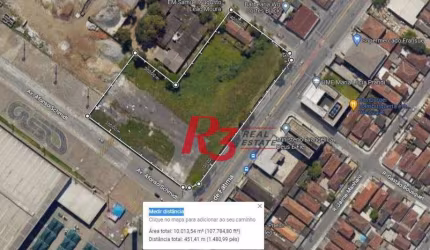 Terreno à venda, 9613 m² por R$ 32.000.000,00 - Areia Branca - Santos/SP