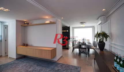 Apartamento com 3 dormitórios, 150 m² - venda por R$ 1.490.000,00 ou aluguel por R$ 12.600,01/mês - Marapé - Santos/SP
