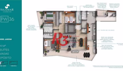 Apartamento à venda, 224 m² por R$ 3.660.000,00 - Gonzaga - Santos/SP