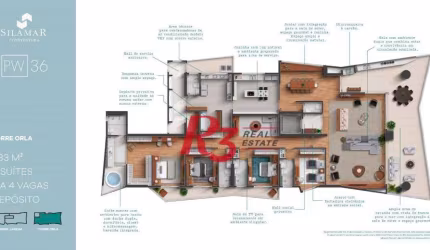 Apartamento à venda, 433 m² por R$ 8.560.000,00 - Gonzaga - Santos/SP