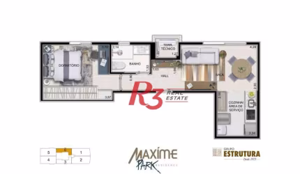 Apartamento à venda, 44 m² por R$ 617.100,00 - Ponta da Praia - Santos/SP