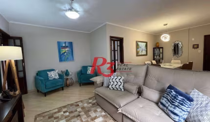 Apartamento com 3 dormitórios à venda, 116 m² por R$ 850.000,00 - Pompéia - Santos/SP
