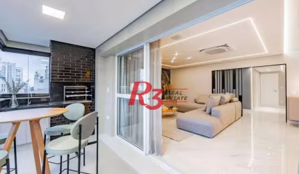 Apartamento de alto padrão com 3 suítes à venda, 234 m² por R$ 3.650.000 - Boqueirão - Santos/SP