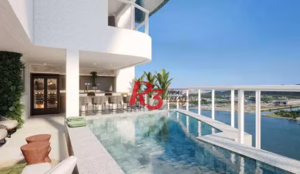 Cobertura frente mar com 4 suítes à venda, 301 m² por R$ 7.900.000 - Ponta da Praia - Santos/SP