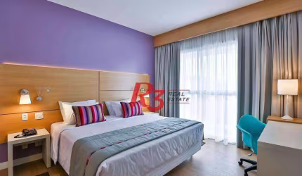 Flat com vista mar à venda, 30 m² por R$ 500.000 - Gonzaga - Santos/SP