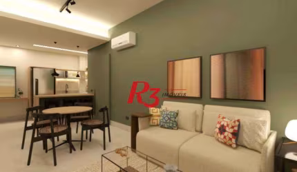 Apartamento com 1 dormitório à venda, 60 m² por R$ 460.000,00 - Boqueirão - Santos/SP