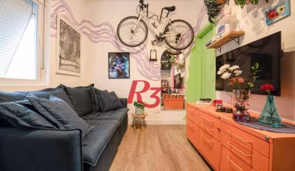 Kitnet com 1 dormitório mobiliada , 27 m² por R$ 295.000 - Embaré - Santos/SP