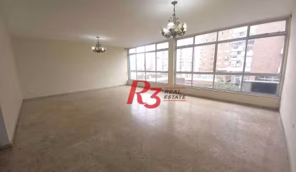 Apartamento para alugar, 193 m² por R$ 6.800,00/mês - Embaré - Santos/SP