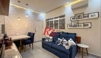 Apartamento com 2 dormitórios à venda, 66 m² por R$ 490.000,00 - Embaré - Santos/SP