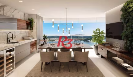 Apartamento com 3 suítes frente para o mar à venda, 163 m² por R$ 3.190.000 - Ponta da Praia - Santos/SP