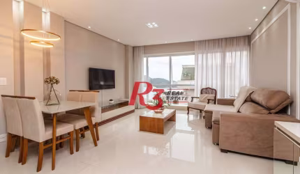 Apartamento com 2 dormitórios para alugar, 96 m² por R$ 10.500,00/mês - Aparecida - Santos/SP