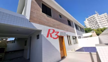 Sobrado de esquina novo com 3 suítes, churrasqueira e  e piscina  à venda, 140 m² na Vila Belmiro, oportunidade!!