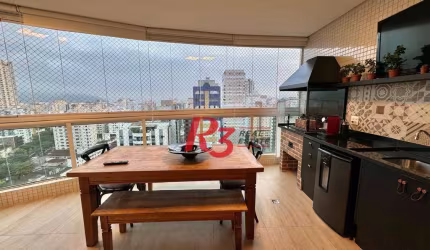 Apartamento com 3 dormitórios à venda, 124 m² por R$ 2.200.000,00 - Boqueirão - Santos/SP