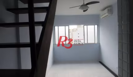 R3 REALESTATE VENDE OU ALUGA!  Cobertura Duplex de Frente com 105m2 venda por R$ 640.000 ou aluguel por R$ 4.000/mês - José Menino - Santos/SP