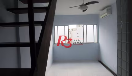 R3 REALESTATE VENDE OU ALUGA!  Cobertura Duplex de Frente com 105m2 venda por R$ 640.000 ou aluguel por R$ 4.000/mês - José Menino - Santos/SP