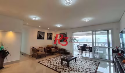 R3 Real Estate Vende! Apartamento Vista Mar com varanda gourmet! 4 dormitórios, 2 suíte com varanda, 131 m² por R$ 1.900.000 - Embaré - Santos/SP