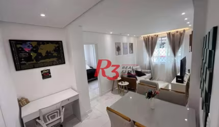 Apartamento com 1 dormitório para alugar, 49 m² por R$ 3.700,02/mês - Boqueirão - Santos/SP