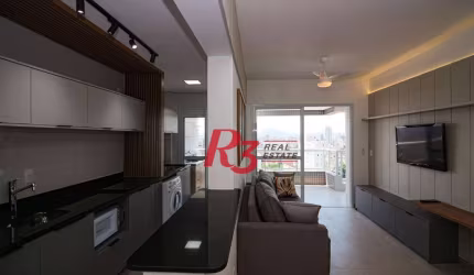 Apartamento com 1 dormitório para alugar, 60 m² por R$ 6.900,00/mês - Boqueirão - Santos/SP