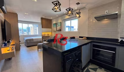 Apartamento para alugar, 44 m² por R$ 5.500,02/mês - Gonzaga - Santos/SP