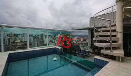Cobertura à venda, 430 m² por R$ 7.450.000,00 - Embaré - Santos/SP