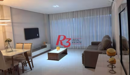 Apartamento com 1 dormitório para alugar, 68 m² por R$ 8.000,00/mês - Aparecida - Santos/SP