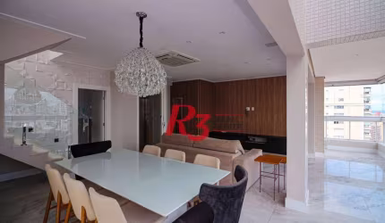 Apartamento Duplex com 3 dormitórios, 217 m² - venda por R$ 3.800.000,00 ou aluguel por R$ 35.000,00/ano - Boqueirão - Santos/SP