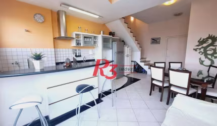 FLAT com 2 dormitórios para alugar, 72 m² por R$ 6.500/mês - Gonzaga - Santos/SP