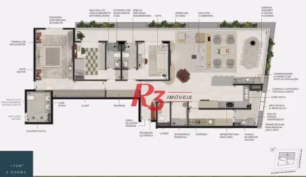 Apartamento à venda, 175 m² por R$ 2.547.712,20 - Ponta da Praia - Santos/SP