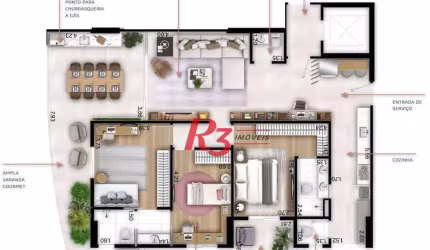 Apartamento à venda, 148 m² por R$ 1.770.792,95 - Boqueirão - Santos/SP