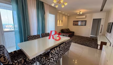 Apartamento com 3 dormitórios para alugar, 143 m² por R$ 9.777,23/mês - Pompéia - Santos/SP