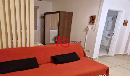 Kitnet com 1 dormitório para alugar, 38 m² por R$ 2.800,00/mês - Aparecida - Santos/SP
