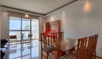 Apartamento com 3 dormitórios para alugar, 94 m² por R$ 7.000,00/mês - Gonzaga - Santos/SP