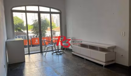 Apartamento com 1 dormitório para alugar, 60 m² por R$ 3.700,02/mês - Boqueirão - Santos/SP