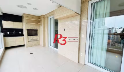 Apartamento com 3 dormitórios com varanda gourmet  para alugar, 177 m² por R$ 10.000/mês - Pompéia - Santos/SP
