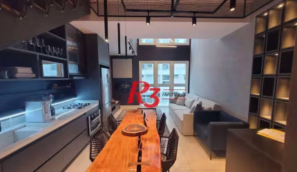 Loft com 1 dormitório, 69 m² - venda por R$ 1.000.000,00 ou aluguel por R$ 8.000,00/mês - Gonzaga - Santos/SP