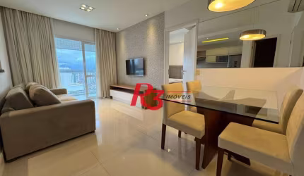 Apartamento com 1 dormitório para alugar, 57 m² por R$ 6.500,00/mês - Gonzaga - Santos/SP