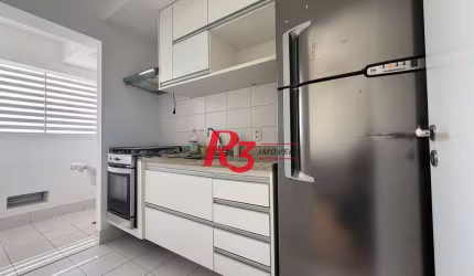 Apartamento com 1 dormitório para alugar, 47 m² por R$ 4.400,00/mês - Boqueirão - Santos/SP