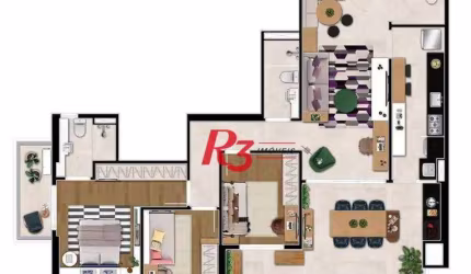 Apartamento com 3 dormitórios à venda, 120 m² por R$ 1.325. - Aparecida - Santos/SP