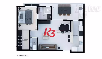 Apartamento com 1 dormitório à venda, 54 m² por R$ 715 - Boqueirão - Santos/SP