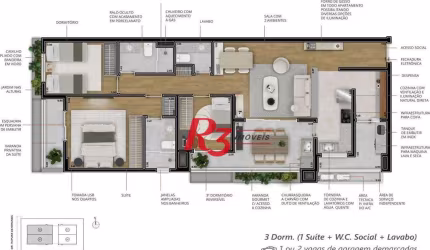 Apartamento à venda, 99 m² por R$ 1.747.107,76 - Boqueirão - Santos/SP