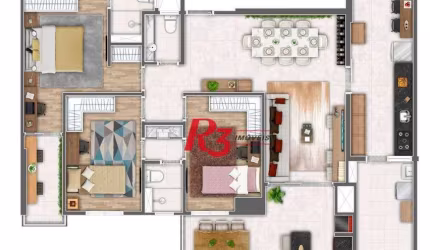 Apartamento com 3 dormitórios à venda, 116 m² por R$ 1.709.000 - Gonzaga - Santos/SP