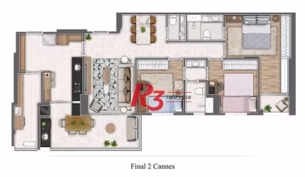 Apartamento com 3 dormitórios à venda, 100 m² por R$ 1.778.000 - Gonzaga - Santos/SP