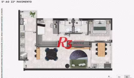 Apartamento com 2 dormitórios à venda, 74 m² por R$ 662.161 - Marapé - Santos/SP