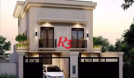 Casa com 3 dormitórios à venda, NOVA, 156 m² por R$ 1.800.000 - Boqueirão - Santos/SP