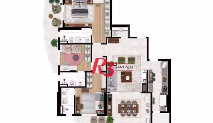 Apartamento com 2 dormitórios à venda, 113 m² por R$ 1.800.000,00 - Ponta da Praia - Santos/SP