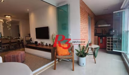 Apartamento com 2 dormitórios para alugar, 119 m² por R$ 13.455,00/mês - Embaré - Santos/SP